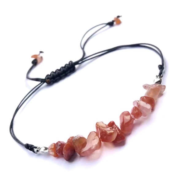 RED AVENTURINE NATURAL STONE BRACELET - Picture 3 of 3